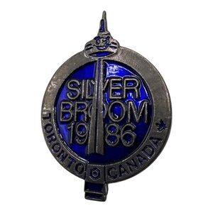 1986 Toronto‎ Canada Silver Broom Pin - Curling Championship Souvenir